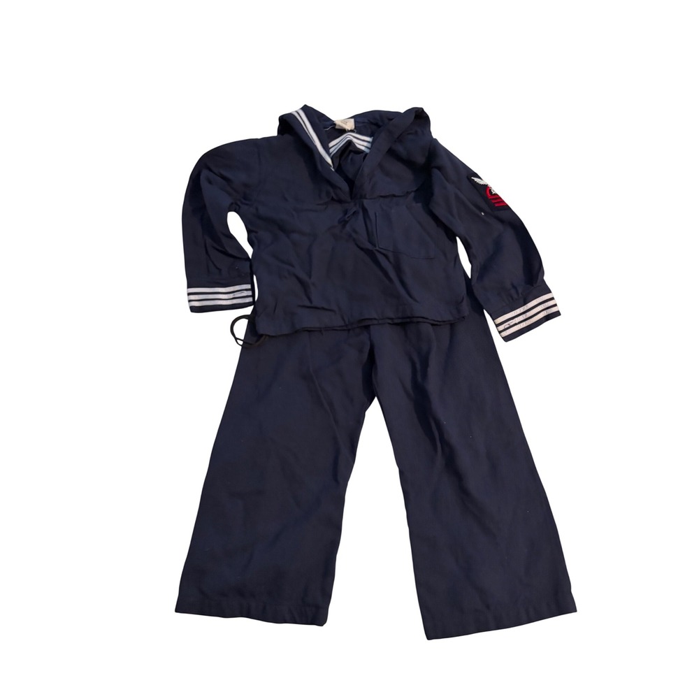 Gentry Sailor Costume Set Nautical Navy Blue Striped Patch Large